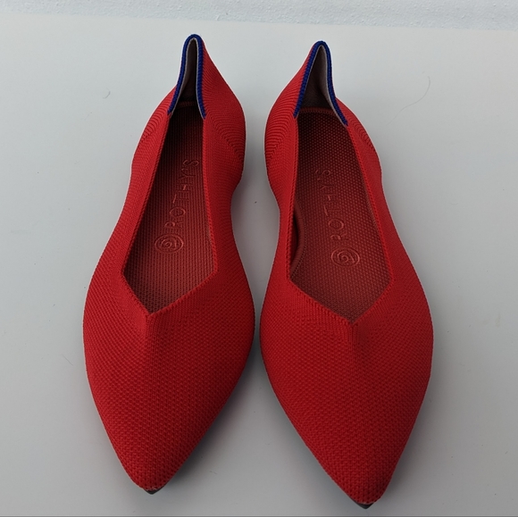 ♥️NWOT Rothy's The Point Flame Red Woman's Flat Shoes♥️ - Picture 7 of 16